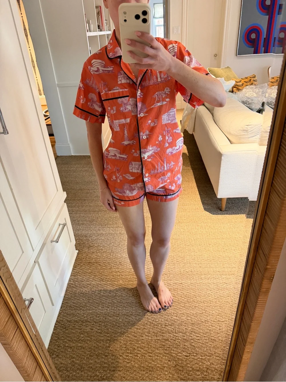 Katie Kime New York Toile Pajamas Short Set XS